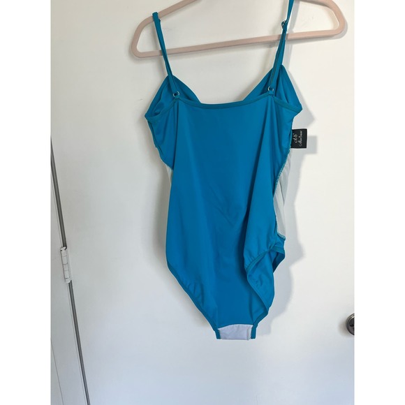 Alicia Simone Women's One Piece Swim Suit Bathing Suit Blue Modest size 16 - Picture 9 of 9